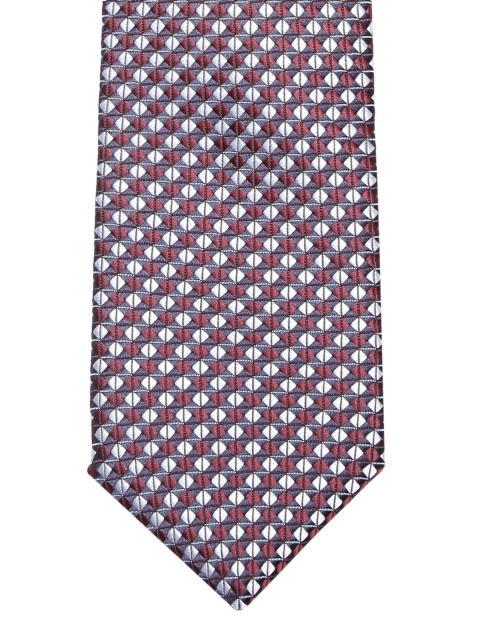 

INVICTUS Maroon & Grey Woven Design Broad Tie