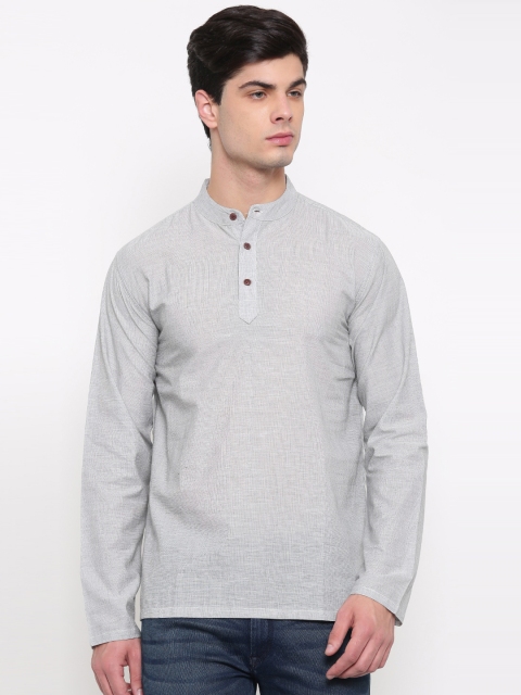 

Melange by Lifestyle Men Grey Solid Straight Kurta