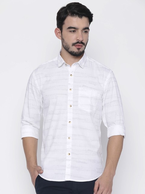 

CODE by Lifestyle Men White Smart Regular Fit Printed Casual Shirt