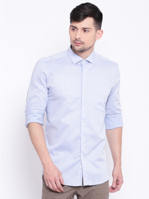 

CODE by Lifestyle Men Blue Slim Fit Self Design Casual Shirt