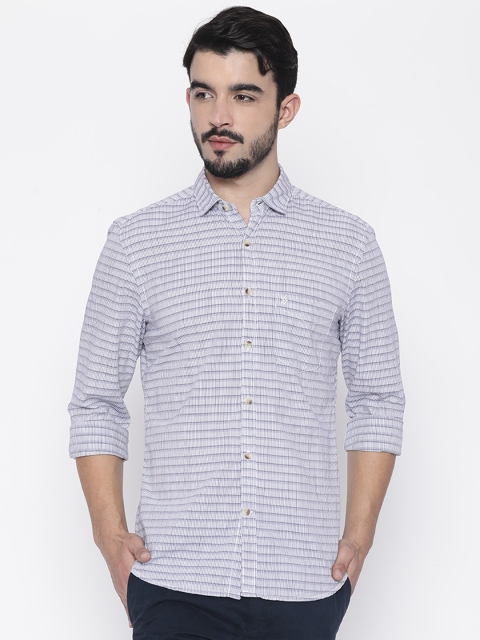 

CODE by Lifestyle Men Blue & White Slim Fit Striped Casual Shirt