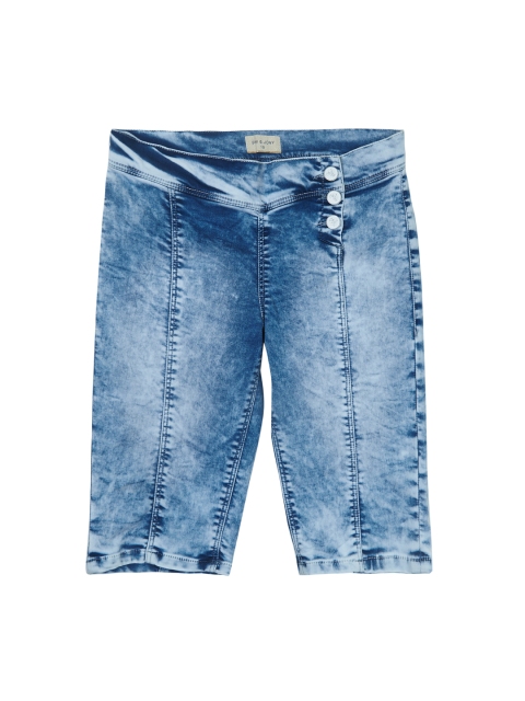 

Gini and Jony Girls Blue Solid Regular Fit Capris