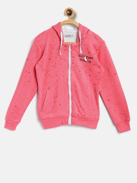 

Palm Tree Girls Pink Printed Hooded Sweatshirt