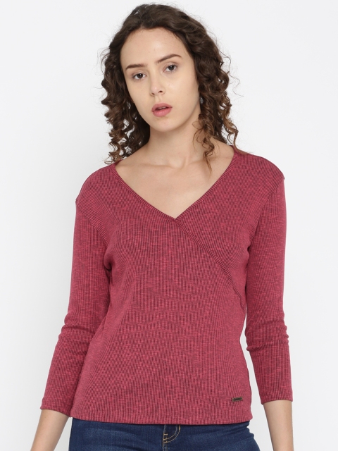 

Roadster Women Red Striped Top