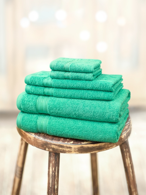 

swiss republic Green Set of 6 Cotton 450 GSM Towels