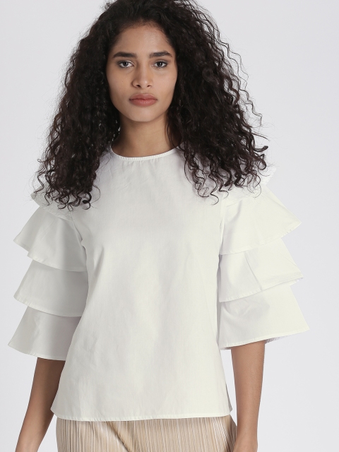 

Chemistry Women White Solid Top