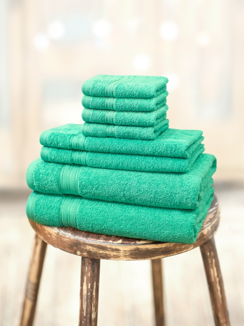 

swiss republic Set of 8 Cotton 450 GSM Towels, Green