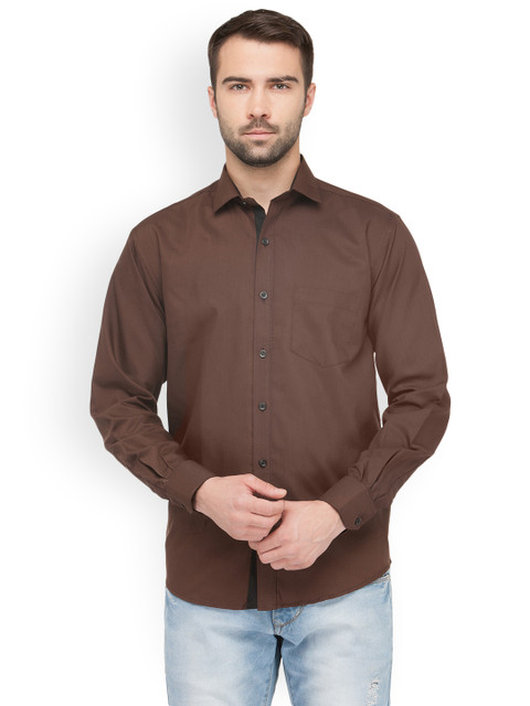 

JAINISH Men Brown Standard Slim Fit Solid Casual Shirt
