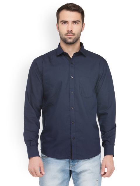 

JAINISH Men Navy Blue Standard Slim Fit Solid Casual Shirt