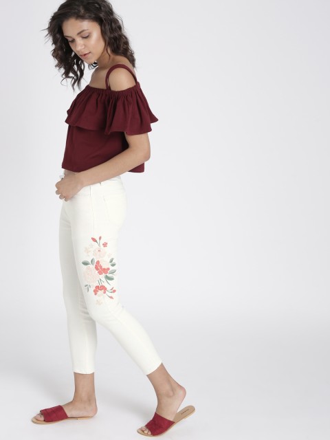 

Chemistry Women White Mid-Rise Clean Look Stretchable Jeans