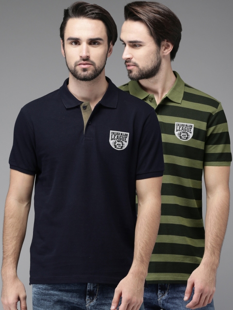 

HERE&NOW Men Pack of 2 Polo T-Shirts, Navy blue