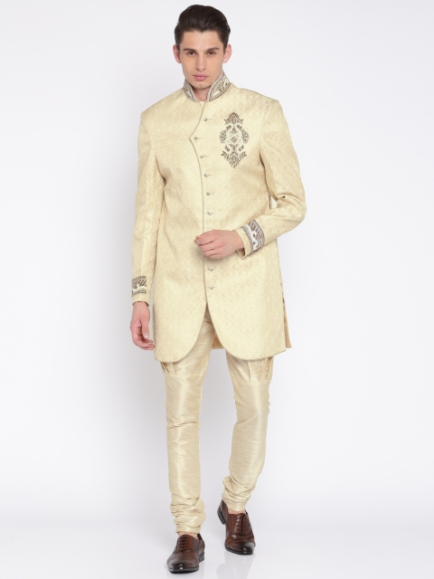 

Manish Creations Beige Embellished Sherwani