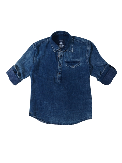

Gini and Jony Boys Blue Regular Fit Washed Casual Shirt