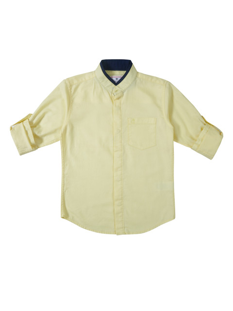 

Gini and Jony Boys Yellow Regular Fit Solid Casual Shirt