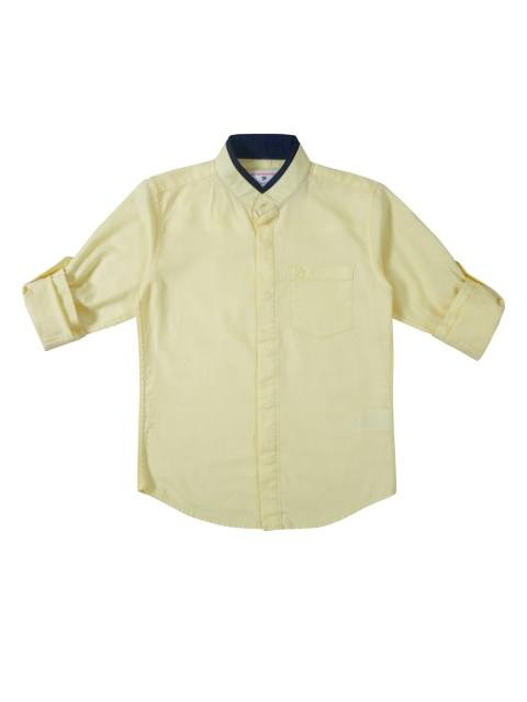 

Gini and Jony Boys Yellow Regular Fit Solid Casual Shirt