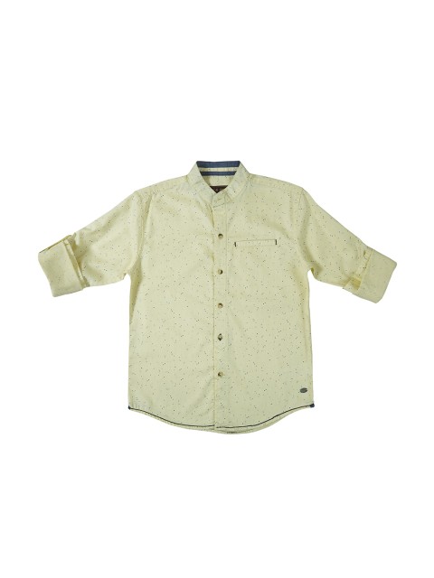 

Gini and Jony Boys Yellow Regular Fit Printed Casual Shirt