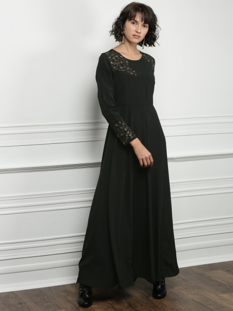 

all about you Women Black Solid Maxi Dress