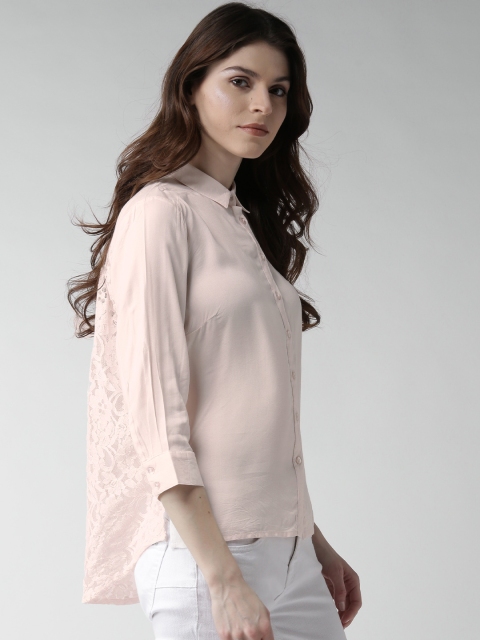 

Mast & Harbour Women Pink Lace Casual Shirt