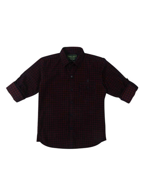 

Gini and Jony Boys Navy Blue & Red Regular Fit Checked Casual Shirt