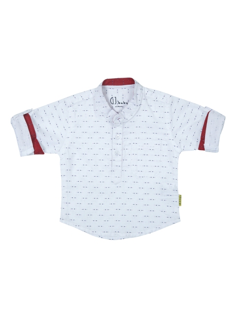 

Gini and Jony Boys White Regular Fit Printed Casual Shirt