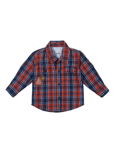 

Gini and Jony Boys Red & Blue Regular Fit Checked Casual Shirt