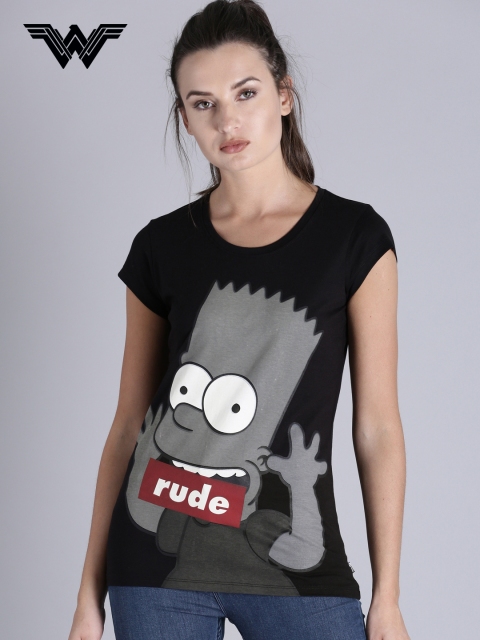 

The Simpsons Women Black Printed Round Neck T-shirt