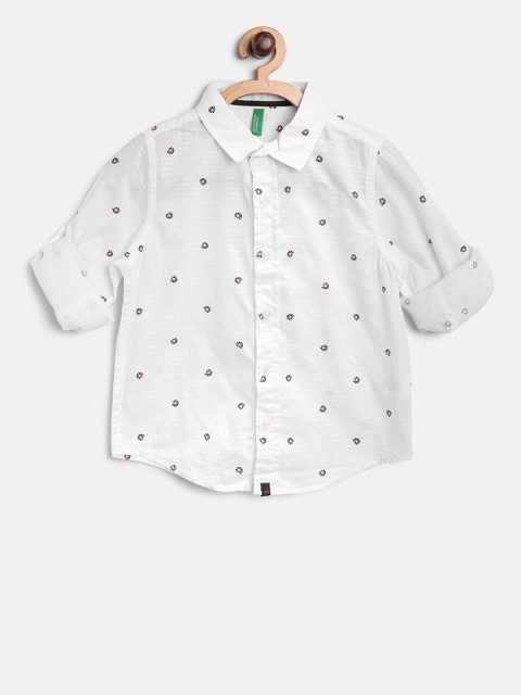 

United Colors of Benetton Boys White Printed Casual Shirt