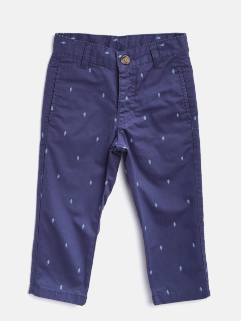 

United Colors of Benetton Boys Navy Printed Regular Trousers, Navy blue