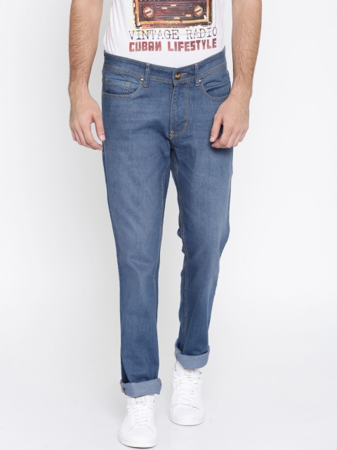 

People Men Blue Slim Fit Mid-Rise Clean Look Stretchable Jeans