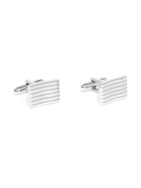 

INVICTUS Steel-Toned Textured Rectangular Cufflinks
