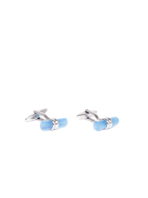 

INVICTUS Silver-Toned & Blue Cufflinks