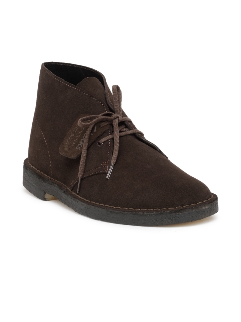 

Clarks Men Coffee Brown Solid Mid-Top Desert Boots