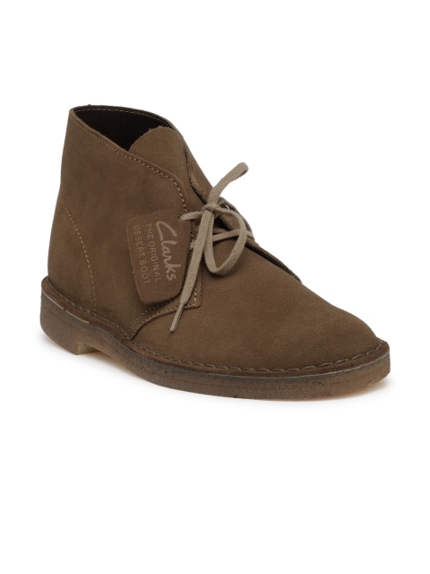 

Clarks Men Brown Suede Flat Boots