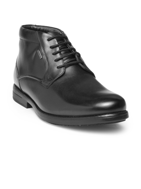 

Clarks Men Black Solid Leather Derbys