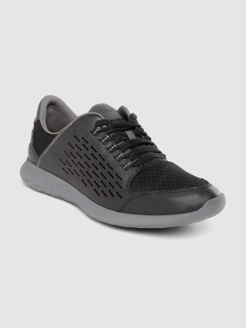 

Clarks Men Black Woven Design Sneakers with Laser Cut Detail