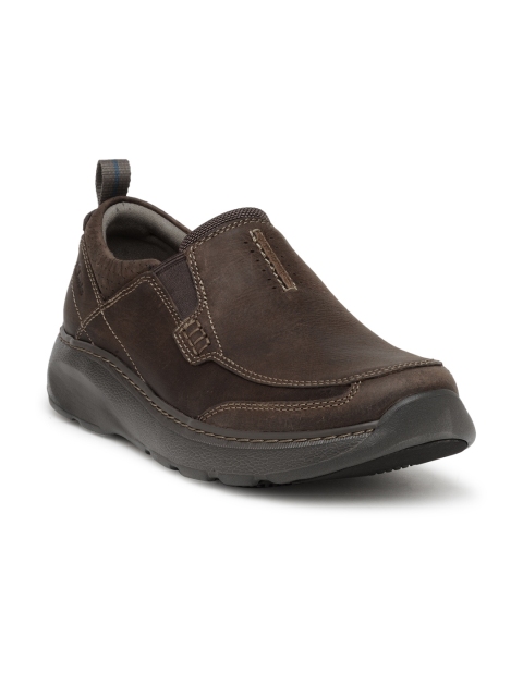 

Clarks Men Brown Nubuck Leather Slip-On Sneakers