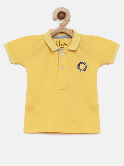 

Gini and Jony Boys Yellow Solid Polo Collar T-shirt