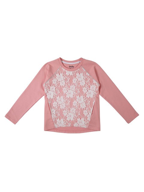 

Gini and Jony Girls Pink Solid Sweatshirt