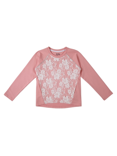 

Gini and Jony Girls Pink Solid Sweatshirt