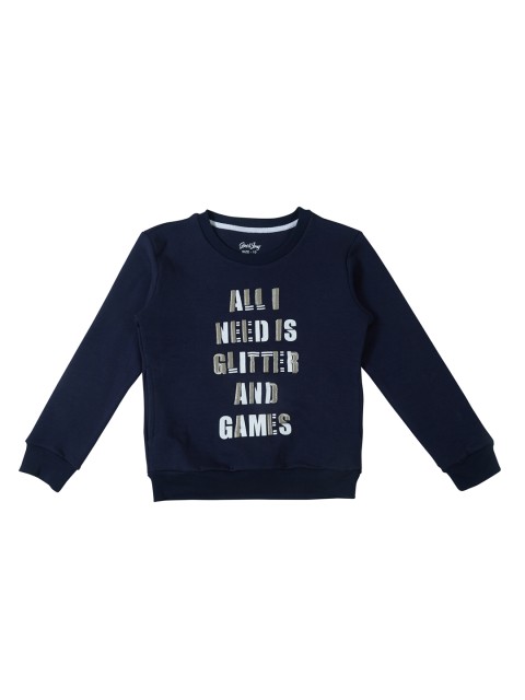 

Gini and Jony Girls Blue Solid Sweatshirt