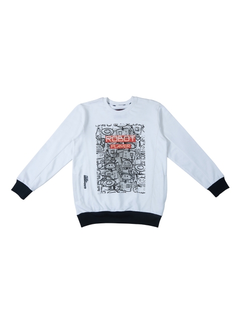 

Gini and Jony Boys White Printed Sweatshirt