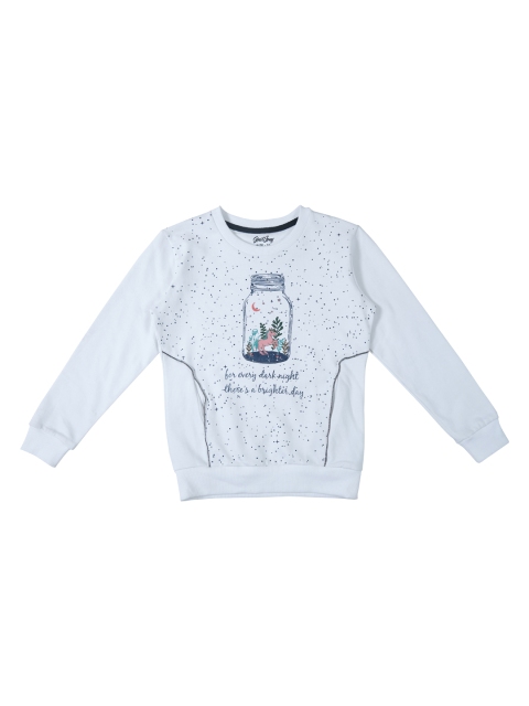 

Gini and Jony Girls White Printed Sweatshirt