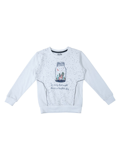 

Gini and Jony Girls White Printed Sweatshirt