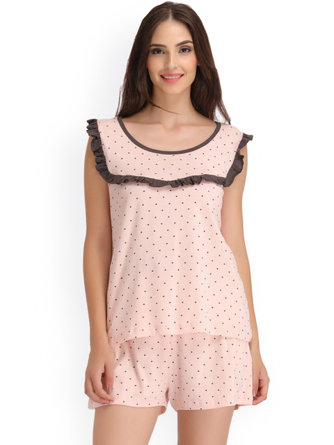 

Clovia Pink Printed Lounge Set LS0169P22