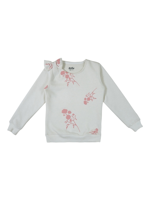 

Gini and Jony Girls White Self Design Sweatshirt