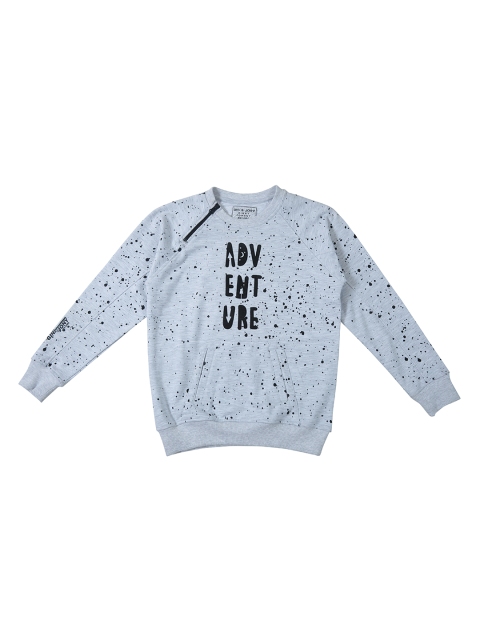 Gini and Jony Boys Grey Printed Sweatshirt