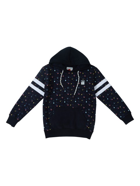 

Gini and Jony Boys Navy Blue Printed Hooded Sweatshirt