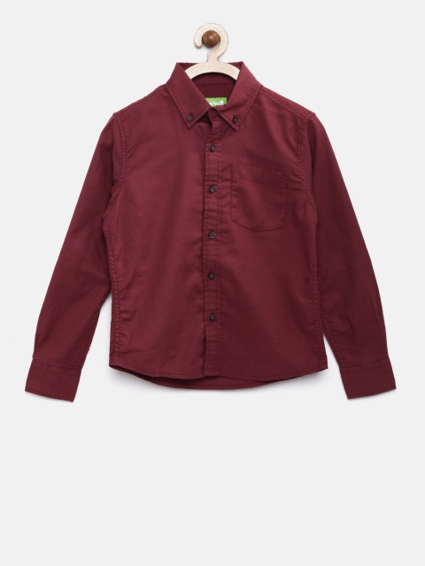 

Bossini Boys Maroon Solid Casual Shirt