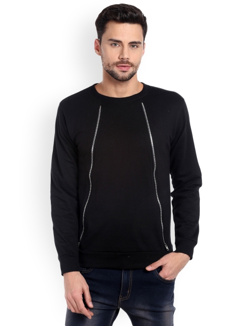 

Campus Sutra Men Black Solid Sweatshirt