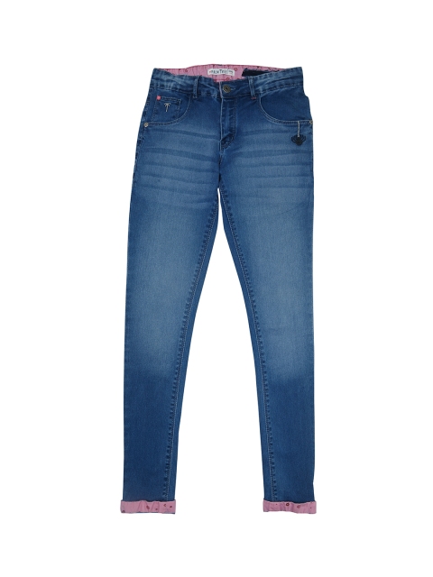 

Palm Tree Girls Blue Regular Fit Mid-Rise Clean Look Jeans